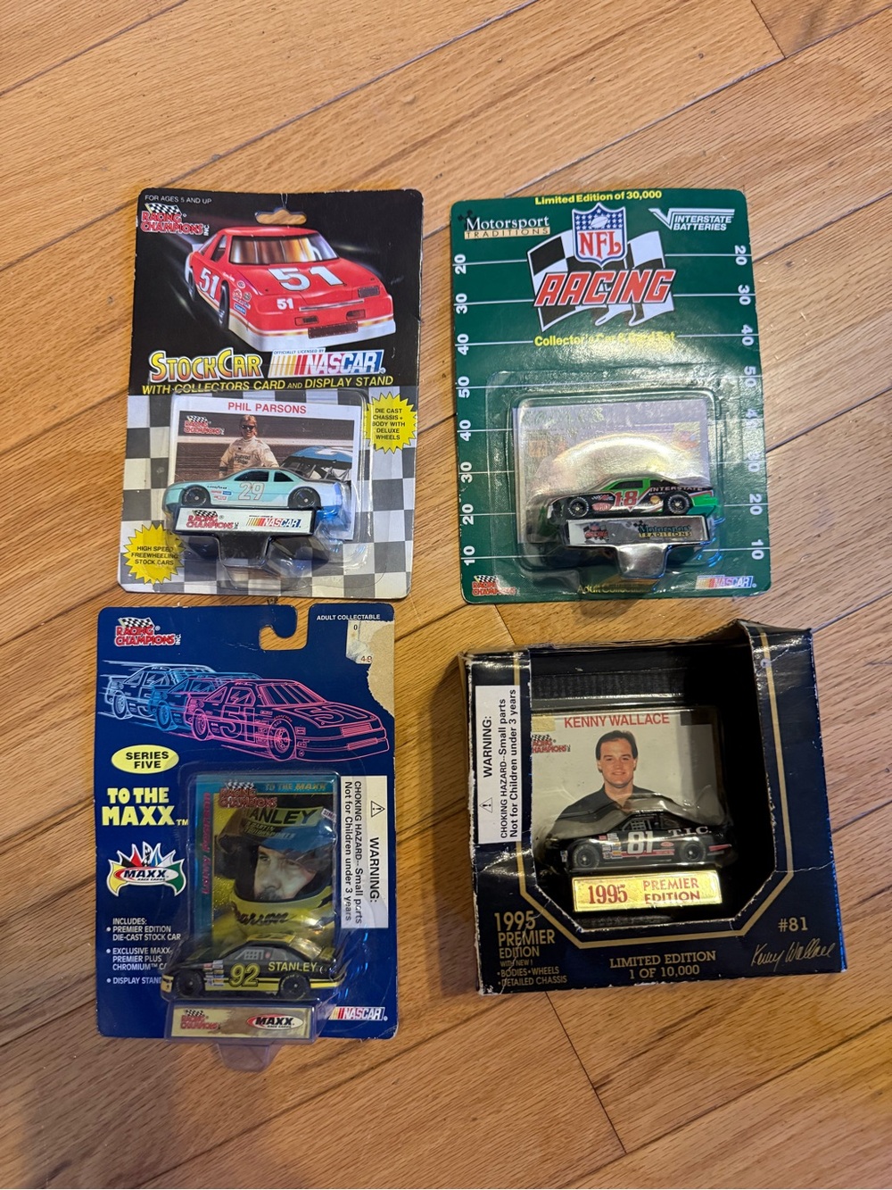 Nascar Collectible Toy Cars - Red, Black, Green, Blue